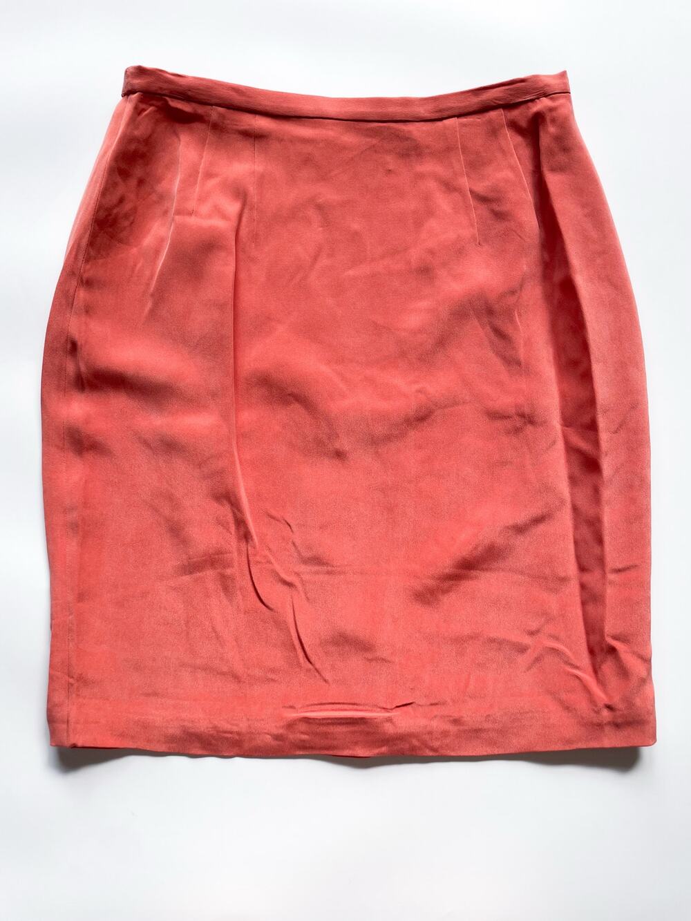 Preston & Clark Silk Red Orange Skirt Size 12